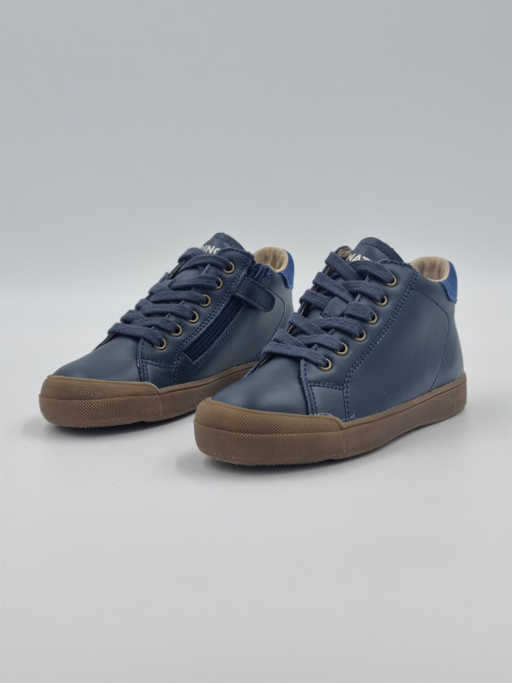 eindhoven high zip calf/suede bleu