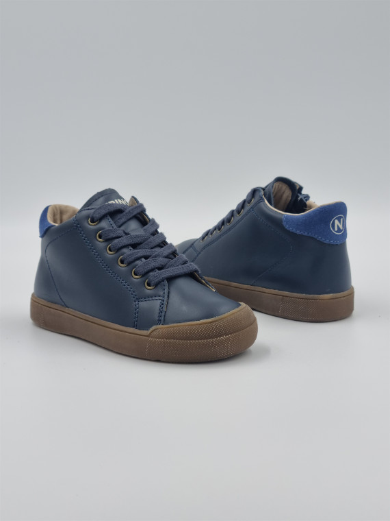 eindhoven high zip calf/suede bleu