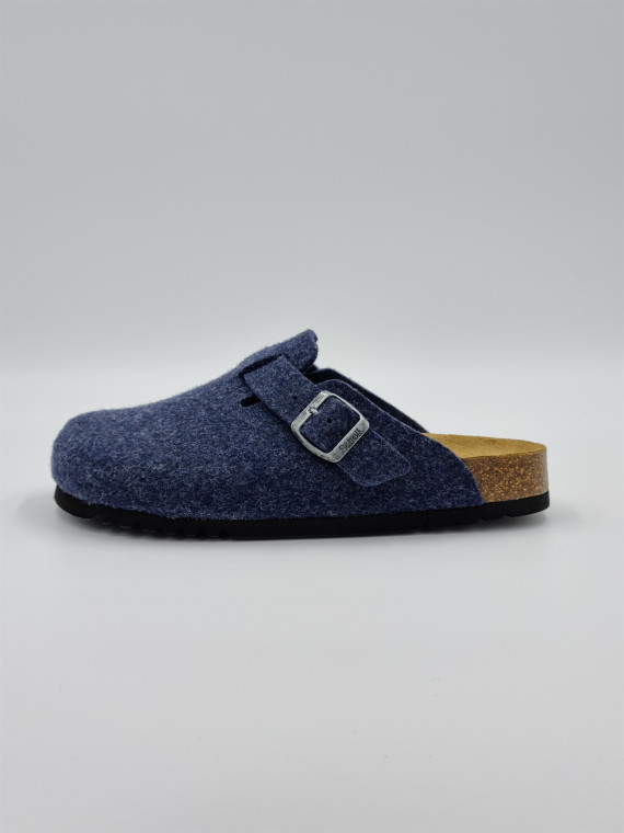 olivier felt cuir/feutrine bleu