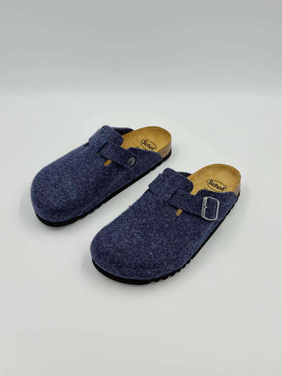 olivier felt cuir/feutrine bleu