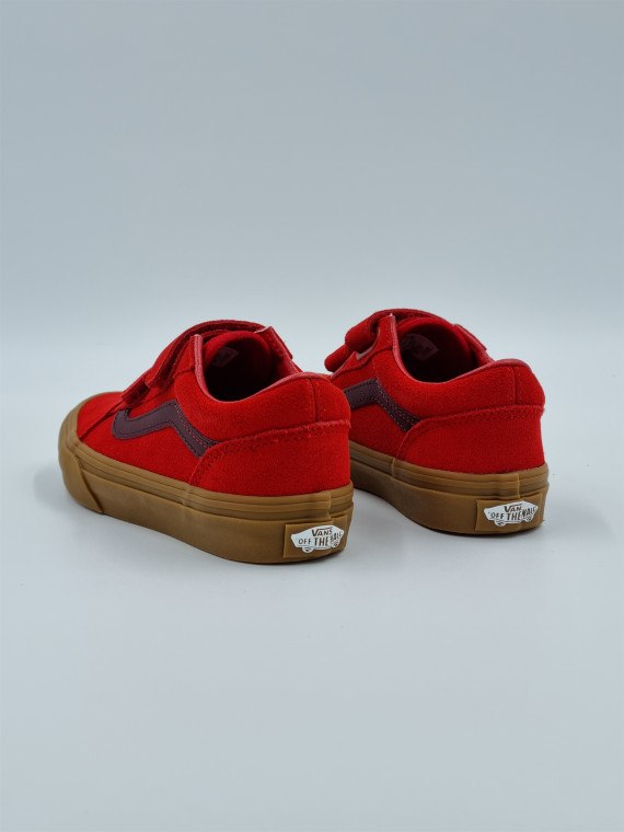 old skool v. nubuck/textile rouge