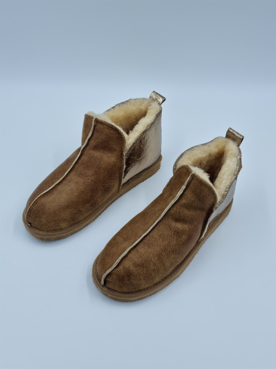 annie nubuck gold/cognac