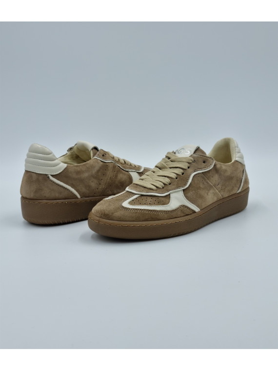 athena cuir/velours taupe