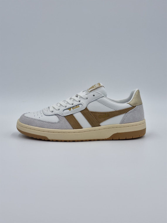 hawk. cuir blanc/caramel