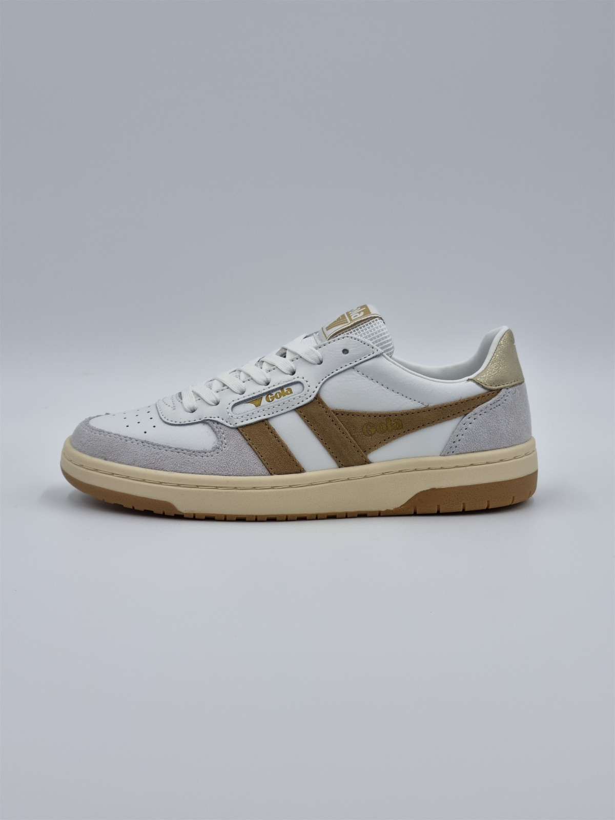 hawk. cuir blanc/caramel