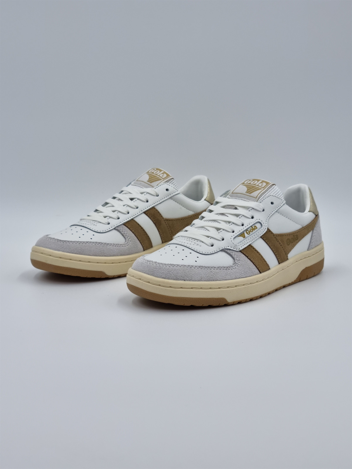 hawk. cuir blanc/caramel