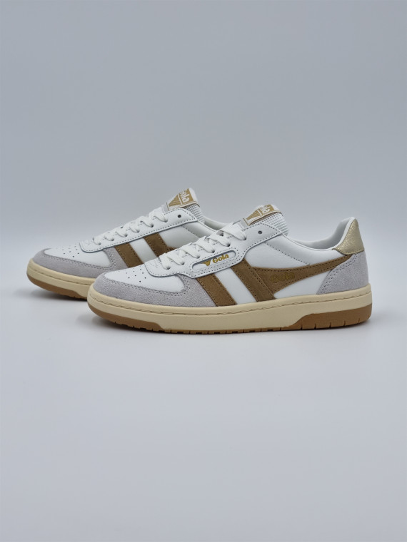 hawk. cuir blanc/caramel