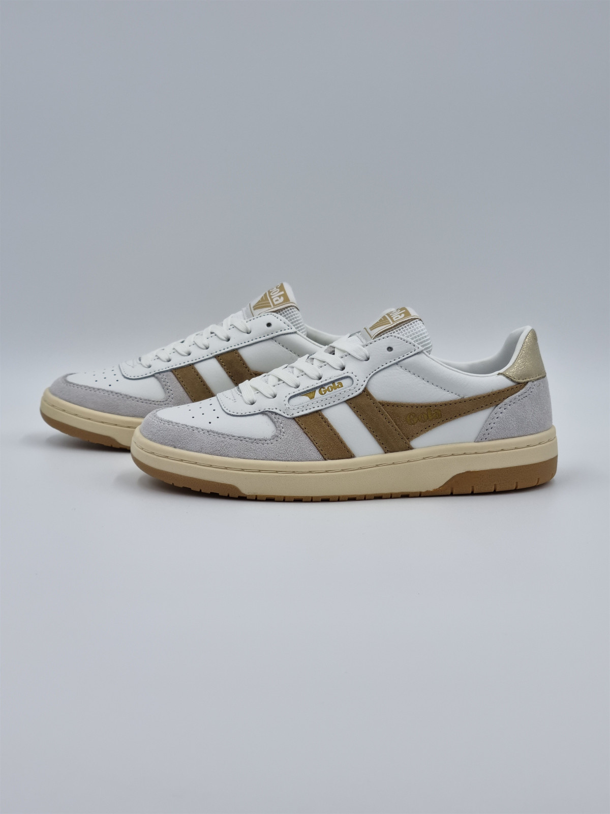 hawk. cuir blanc/caramel