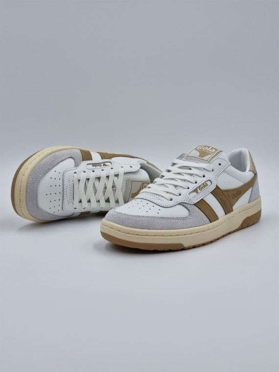 hawk. cuir blanc/caramel