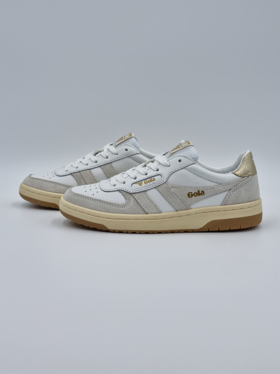 hawk. cuir blanc/or