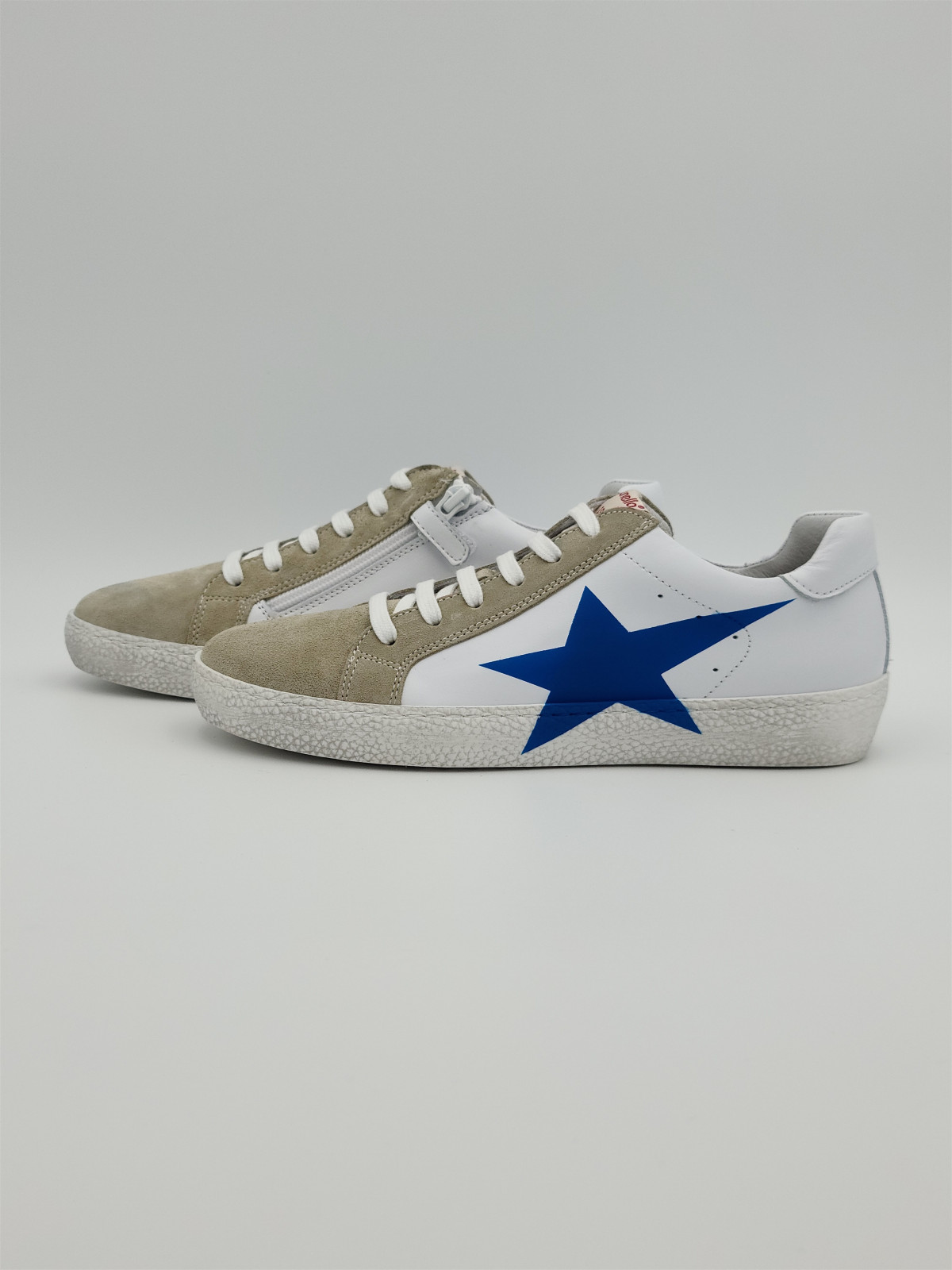 24848 cuir/nubuck bianco/royal