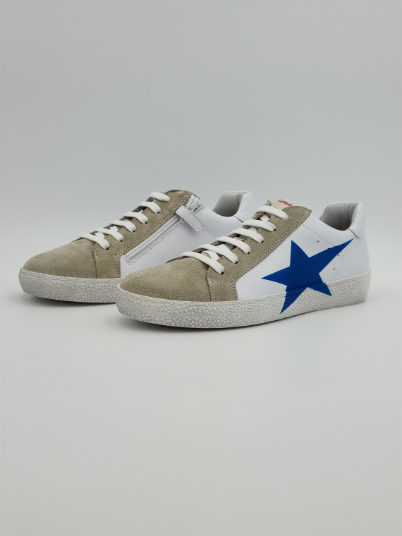 24848 cuir/nubuck bianco/royal