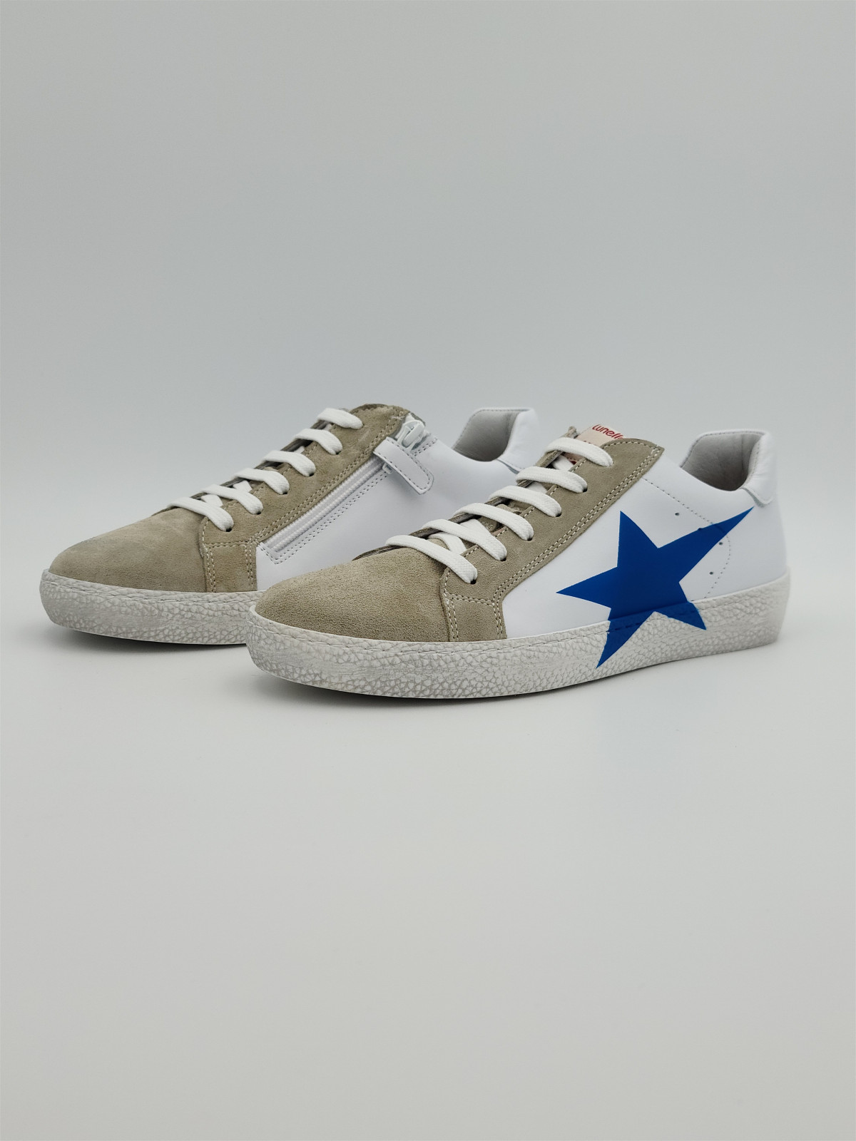 24848 cuir/nubuck bianco/royal