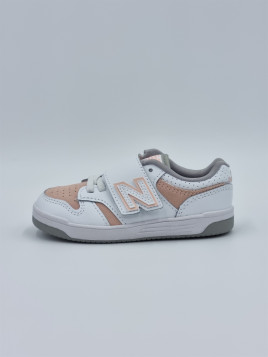 480 hook & loop cuir blanc/rose