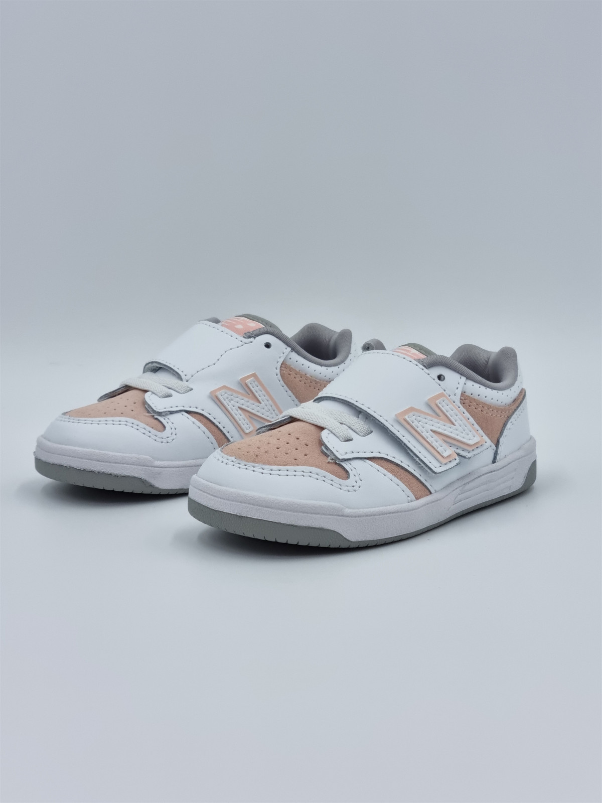 480 hook & loop cuir blanc/rose