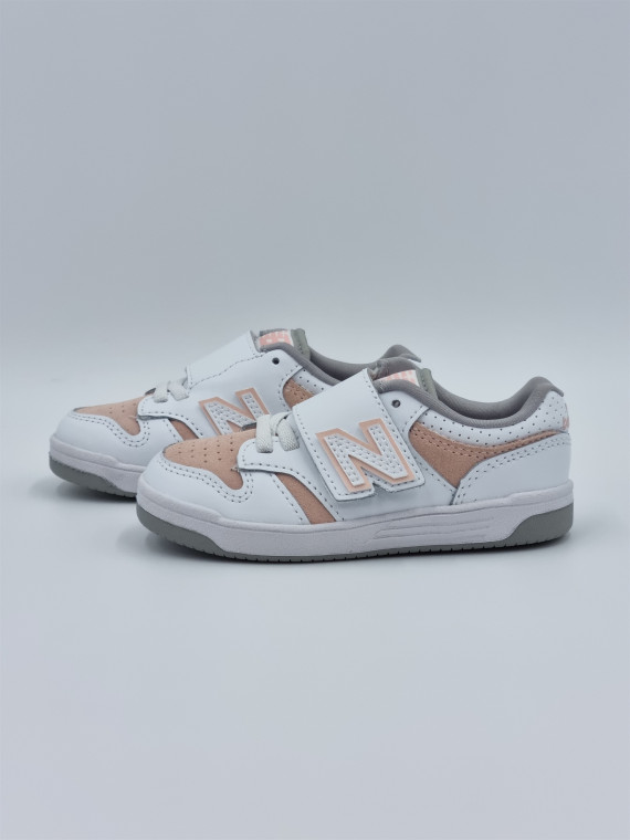 480 hook & loop cuir blanc/rose