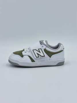 480 hook & loop cuir blanc/olive