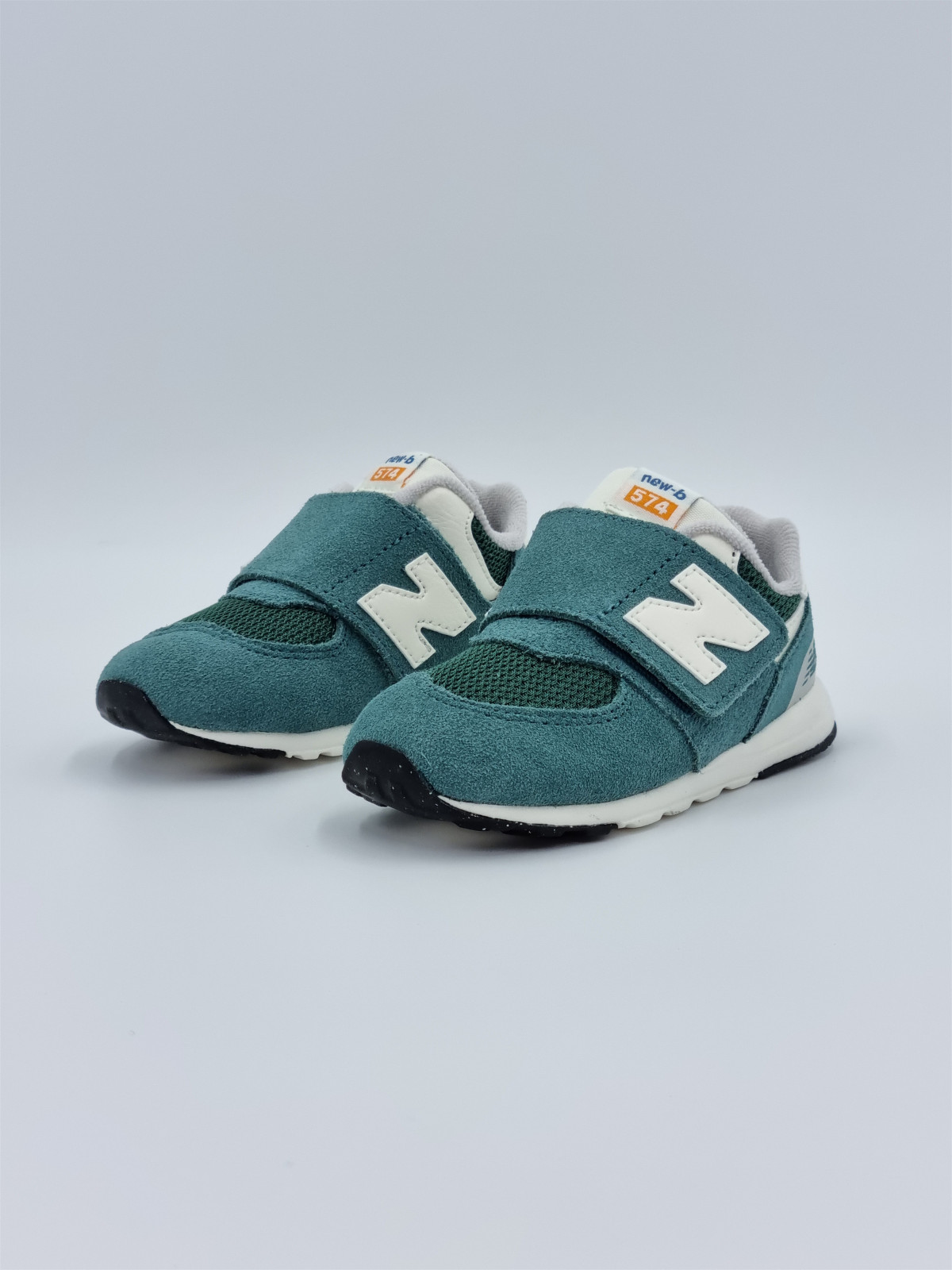 574 hook & loop. textile/nubuck vert