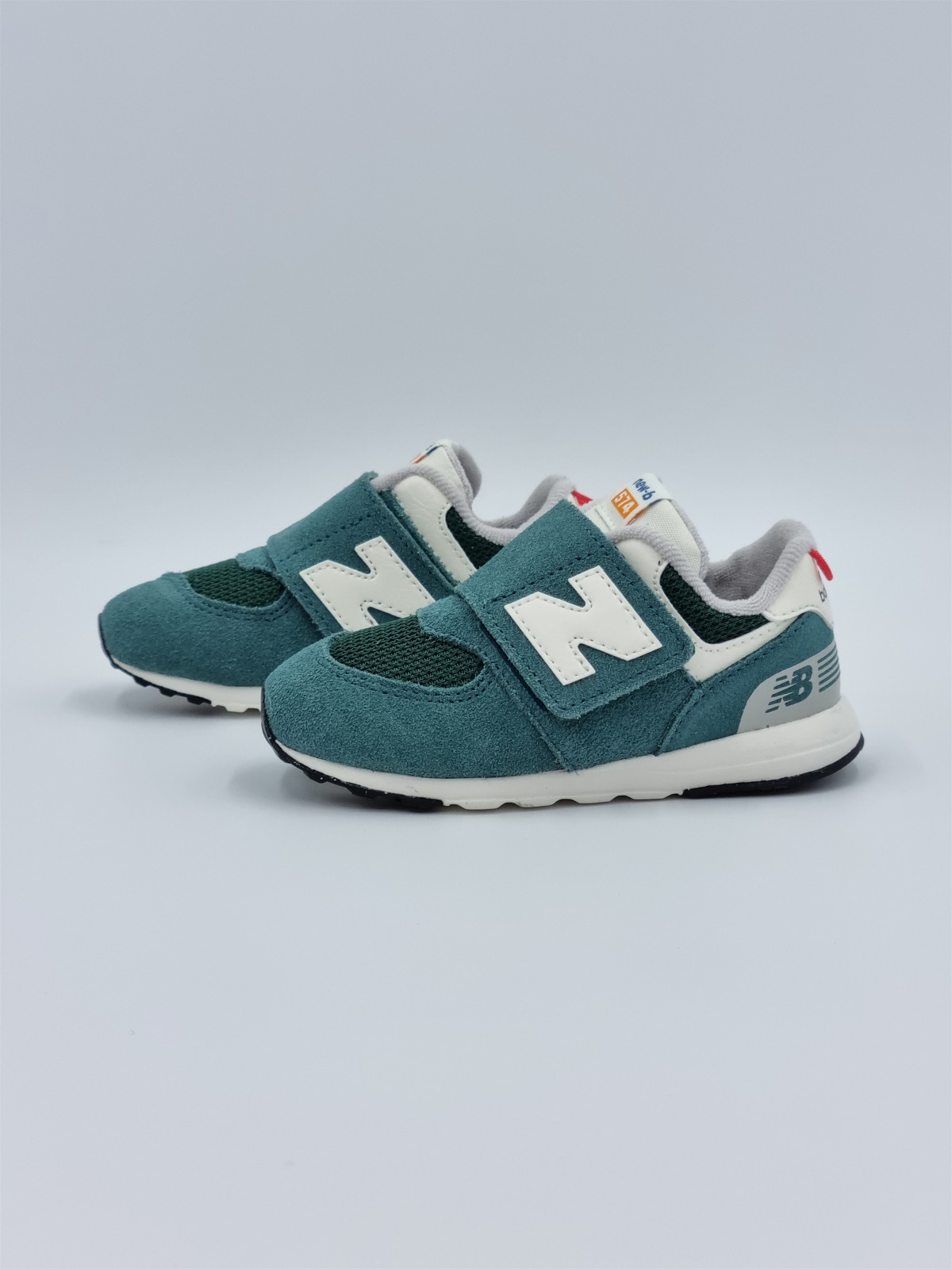 574 hook & loop. textile/nubuck vert