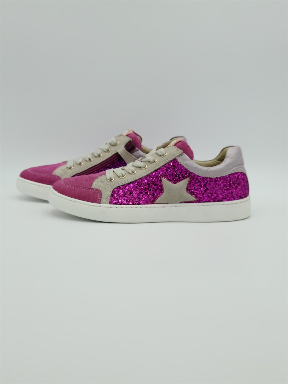Ravid cuir fuschia glitter