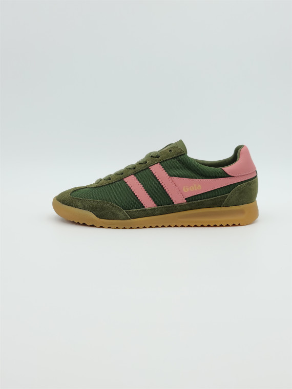 tornado nubuck military green/coral pink