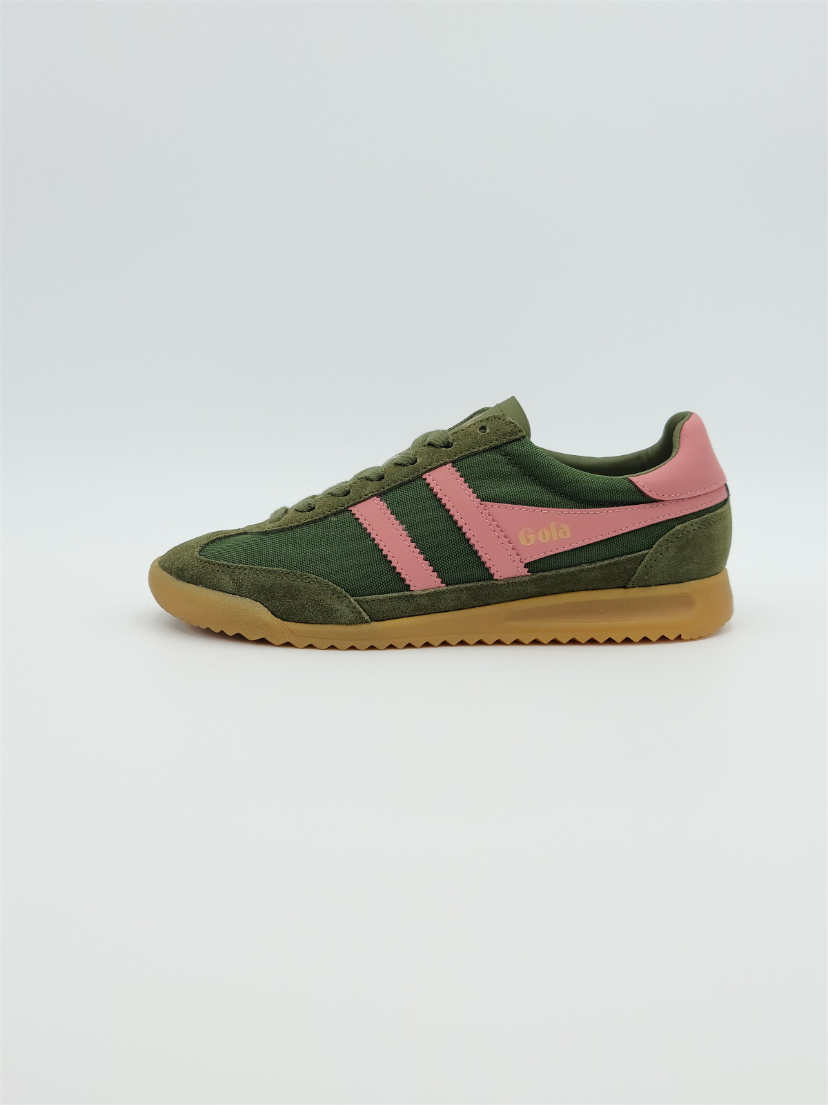 tornado nubuck military green/coral pink