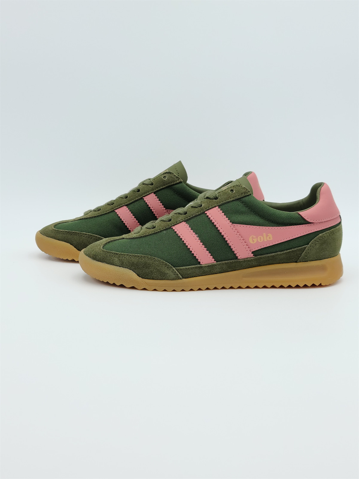 tornado nubuck military green/coral pink