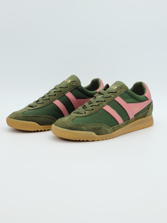 tornado nubuck military green/coral pink