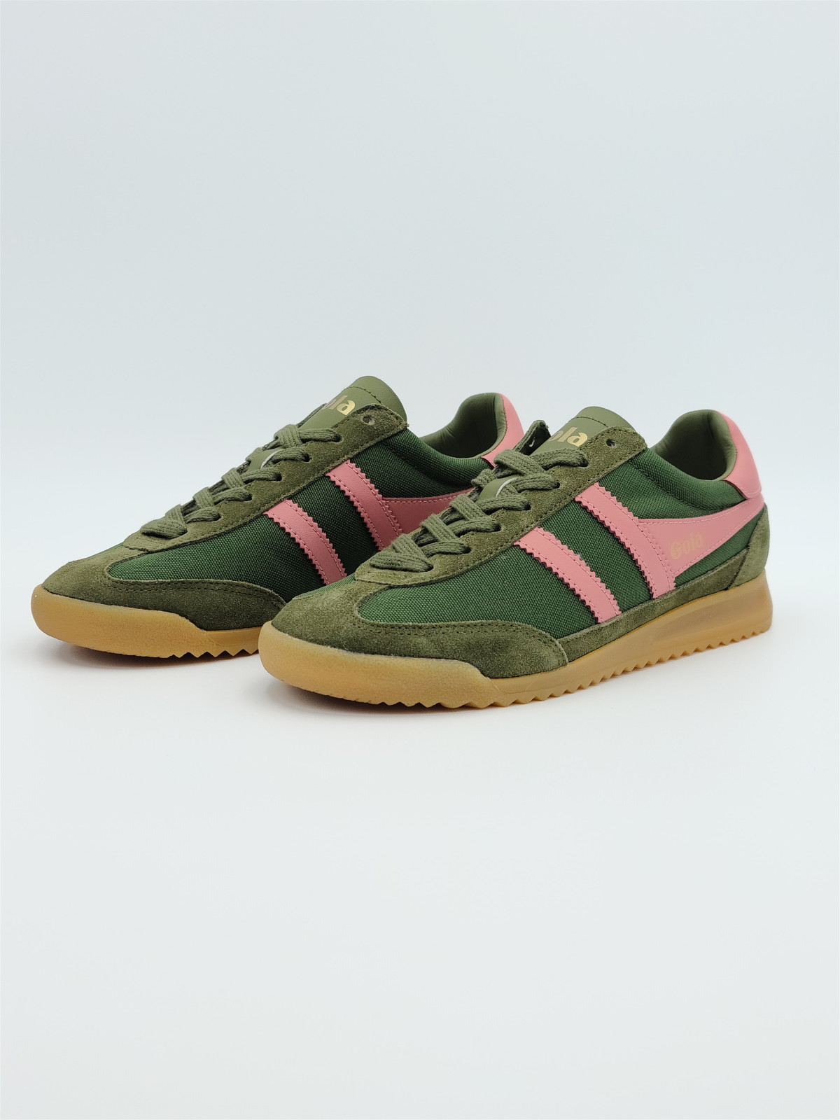 tornado nubuck military green/coral pink