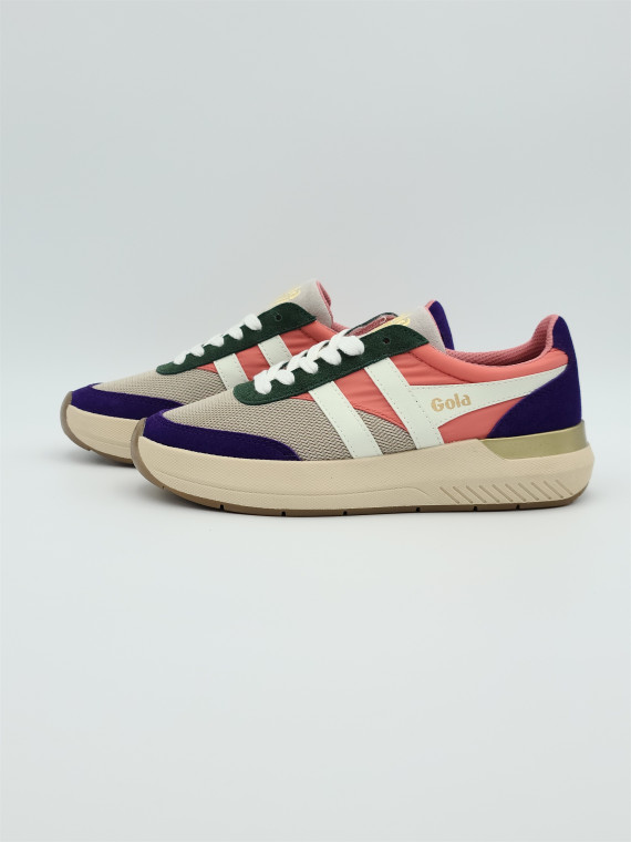 raven nubuck/mesh/cuir wheat/coral pink/royal purple