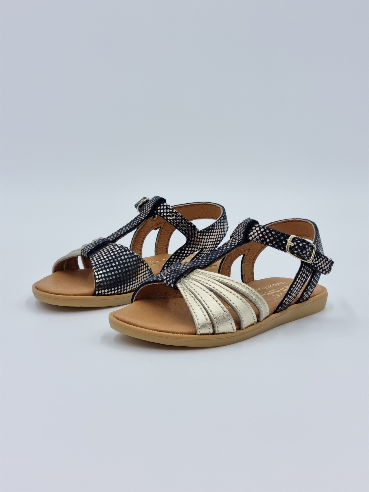 energie cuir marine/or