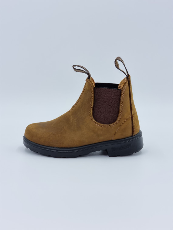 kids chelsea boots cuir saddle brown