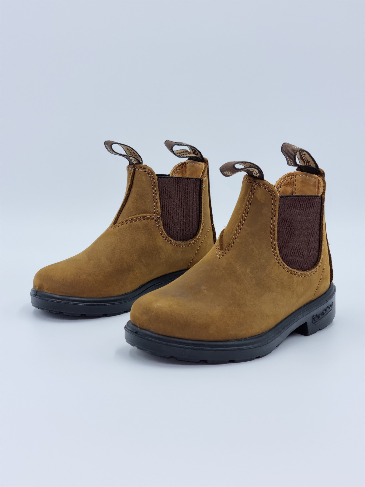 kids chelsea boots cuir saddle brown