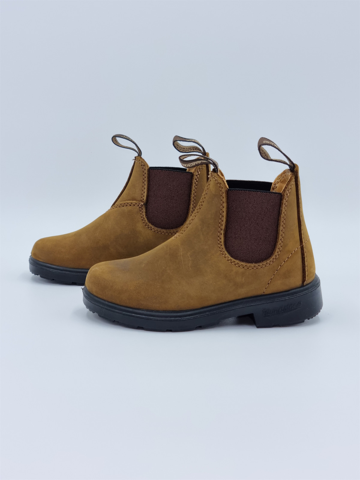 kids chelsea boots cuir saddle brown