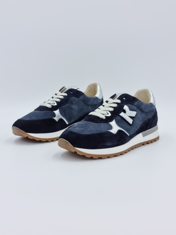 mania cuir/velours bleu