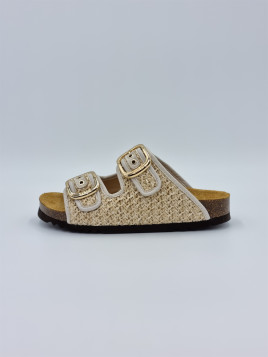 noelle cuir raphia beige