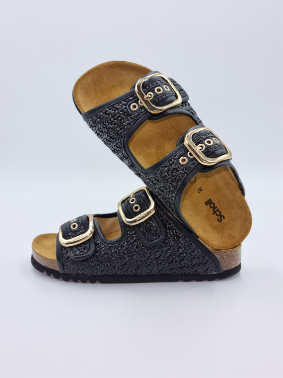 noelle cuir raphia noir