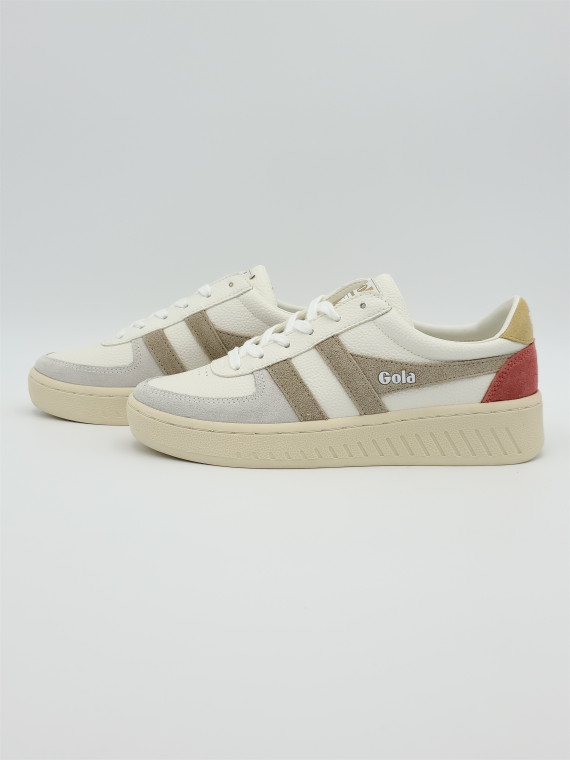 grandslam trident cuir white/bone/flax