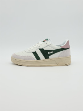 topspin cuir white/evergreen/pastel pink