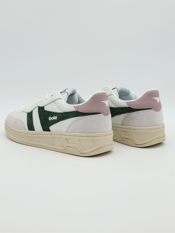 topspin cuir white/evergreen/pastel pink
