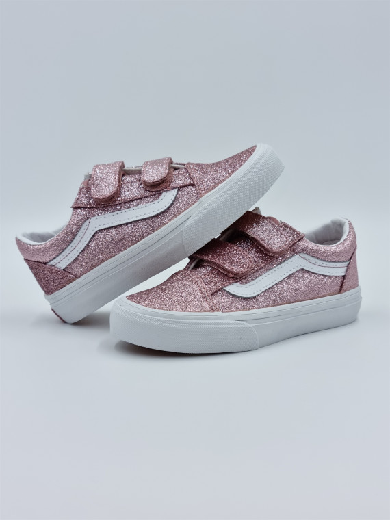old skool v. glitter rose gold