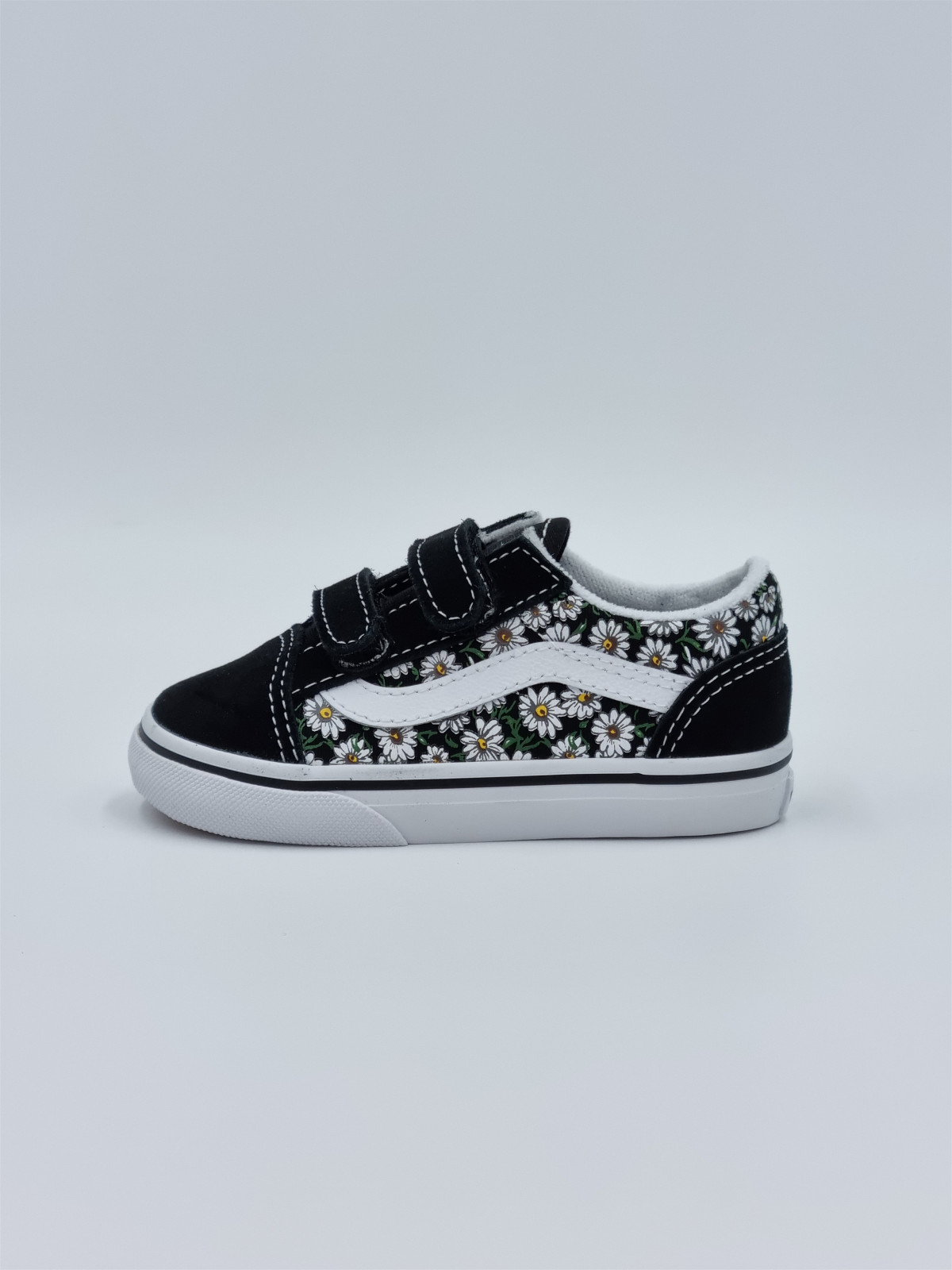 old skool v. nubuck/textile daisies black/white