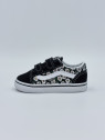 old skool v. nubuck/textile daisies black/white