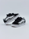 old skool v. nubuck/textile daisies black/white