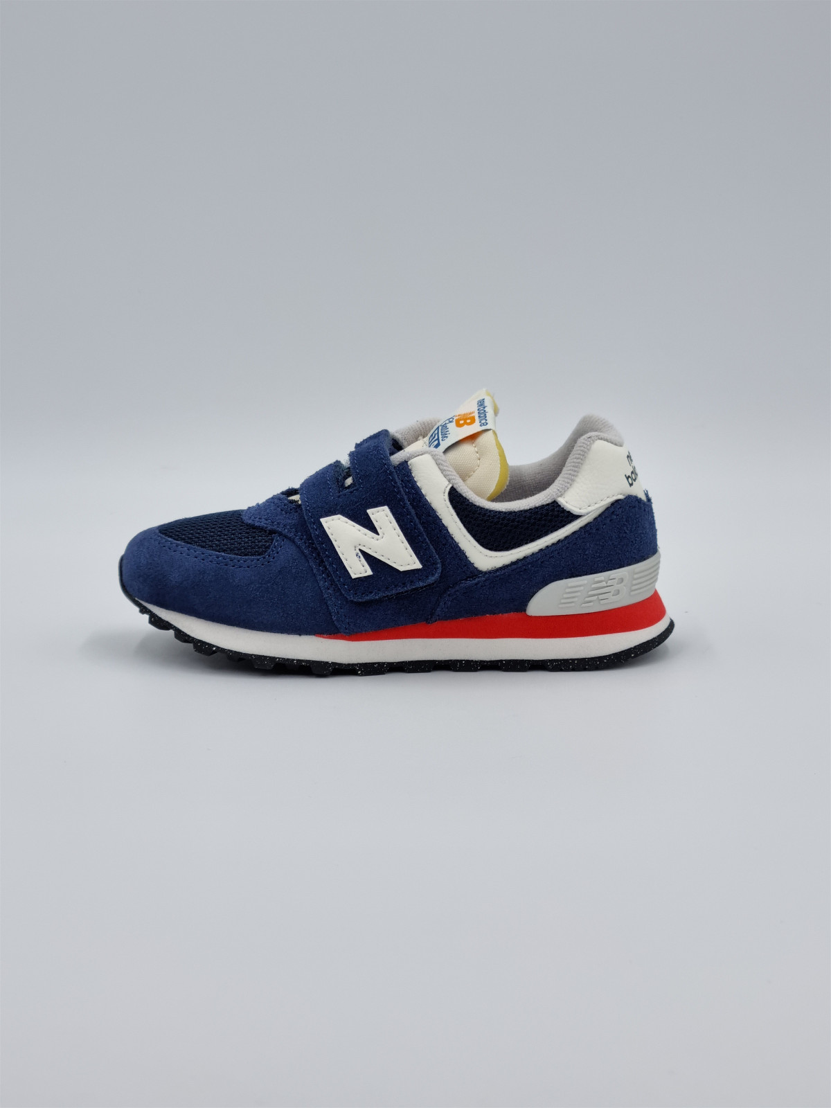 574 hook & loop. textile/nubuck bleu