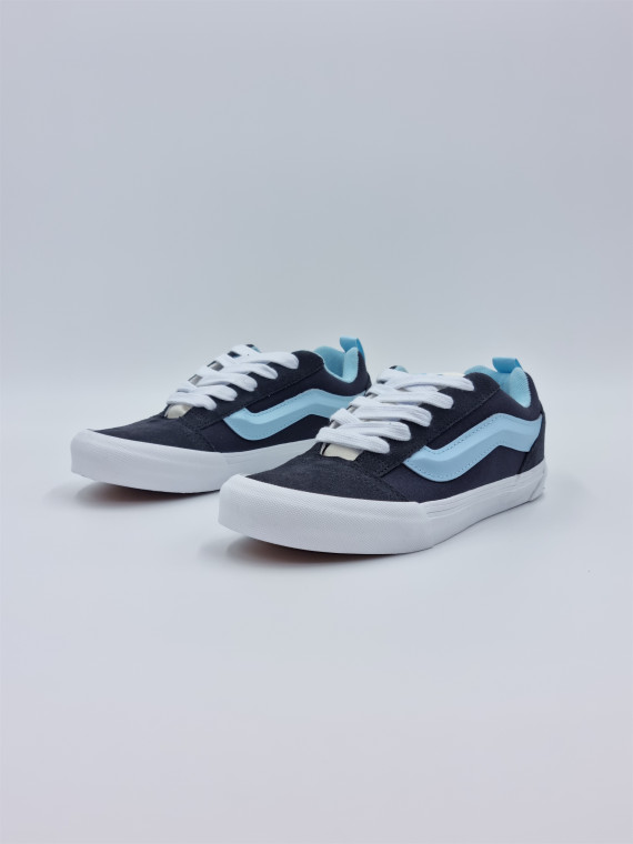 knu skool retro spor nubuck/textile grey/blue