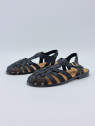 sunville cuir noir paillette