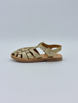 sunville cuir doré paillette