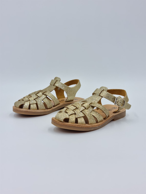 sunville cuir doré paillette