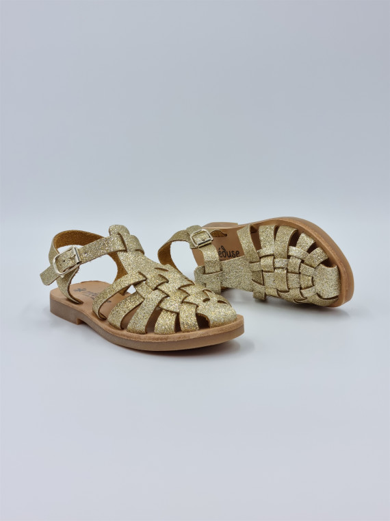sunville cuir doré paillette